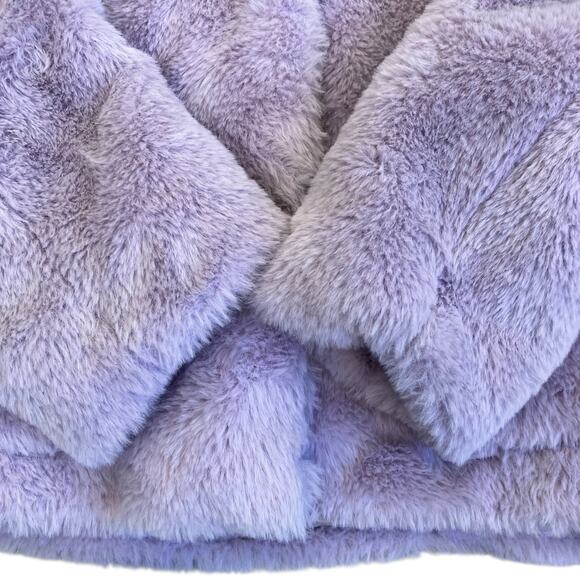 LEITH Sz XS Fur-Fect Fuzzy Faux Fur Jacket in Lavender Cute Elegant Warm - Picture 14 of 16
